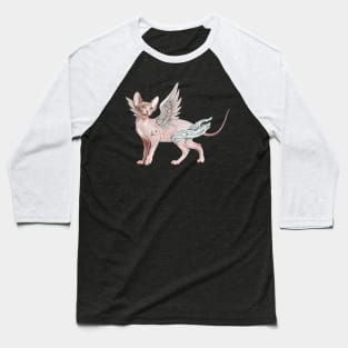 Valentines Day Sphynx Cat Cupid Baseball T-Shirt